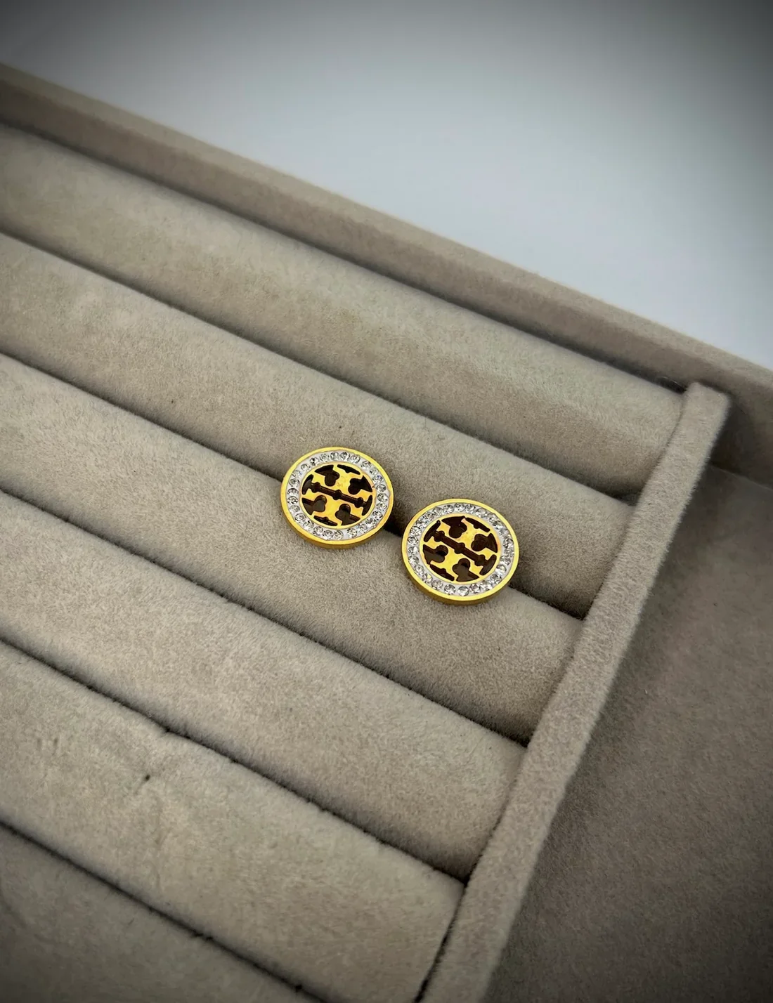 Crystal Emblem Circle Studs - Image 3