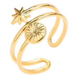 Vintage Stainless steel open cuff ring