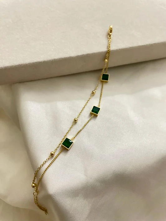 Double layer Green Bracelet