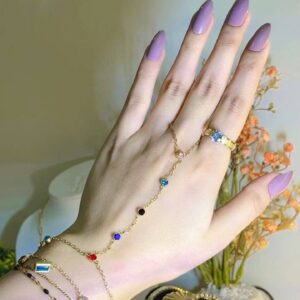 Multi Color Stone hand Chain
