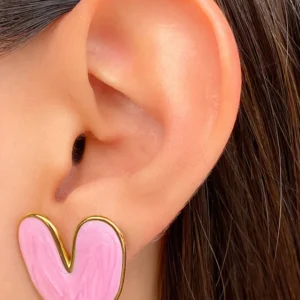 Pink Heart Earrings