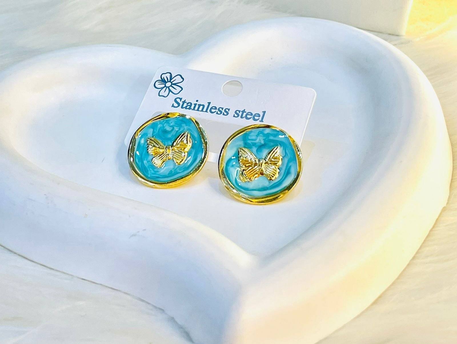 Golden Butterfly Stud - Image 3