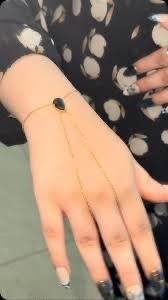 teardrop black onyx charm handchain - Image 3